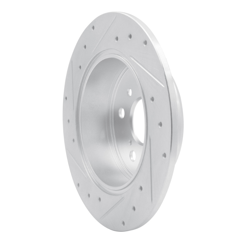 Lexus RX300 Brake Rotor (1) - Rear Right - R1 Concepts - Drilled & Slotted - Silver - `99-`03